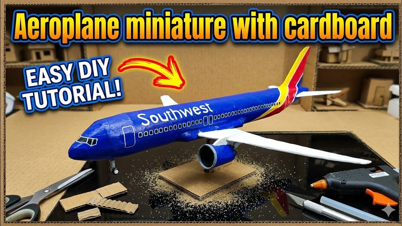 How to make airplane miniature with cardboard| Southwest Airlines miniature| DIY| Handmade craft