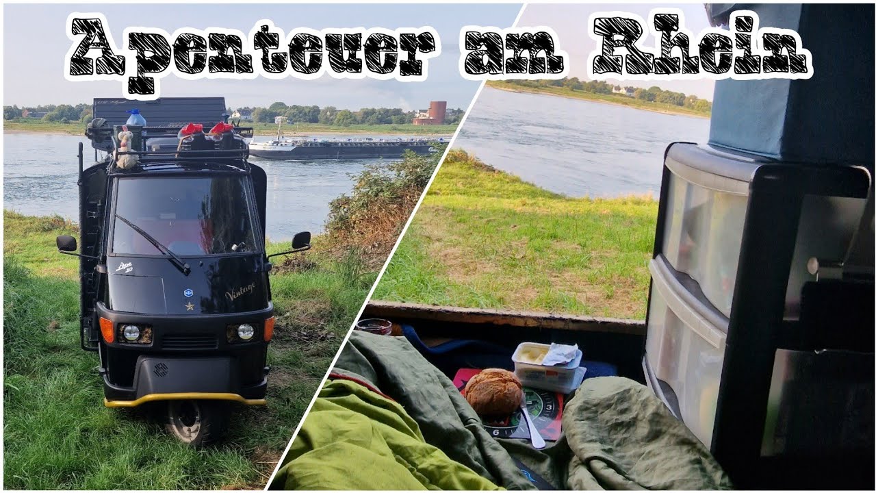 Micro Abenteuer Ape50 TOUR mit ÜBERNACHTUNG am Rhein ( Mini Camper )