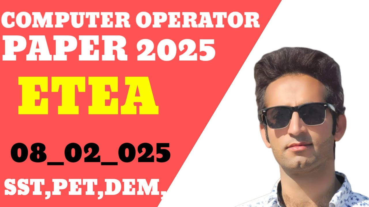 Computer Operator ETEA paper : Food Department 08-20-2025 computer based paper in Urdu/Hindi