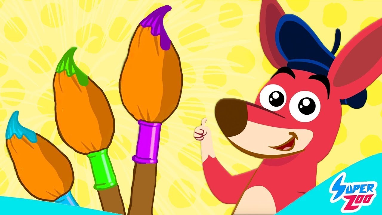 Pintando com Kangu | Vamos aprender as cores! | Superzoo