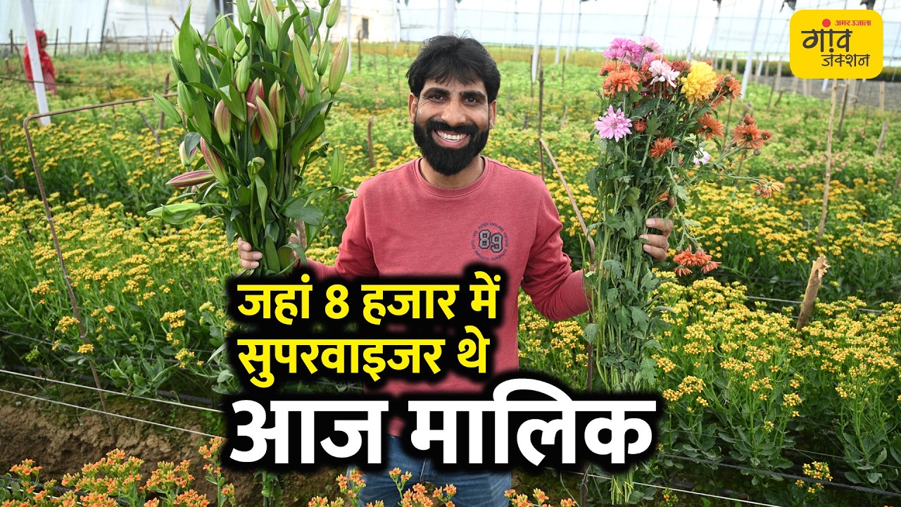 ₹8,000 की नौकरी छोड़ बने ₹8 करोड़ के मालिक! 23 एकड़ में फूलों का साम्राज्य। Gaonjunctionlive