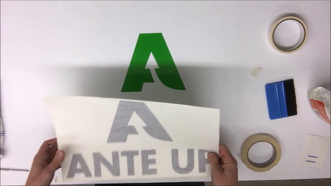 Vinyl Decal Application, Using the Hinge method and the wet method for how to apply a decal