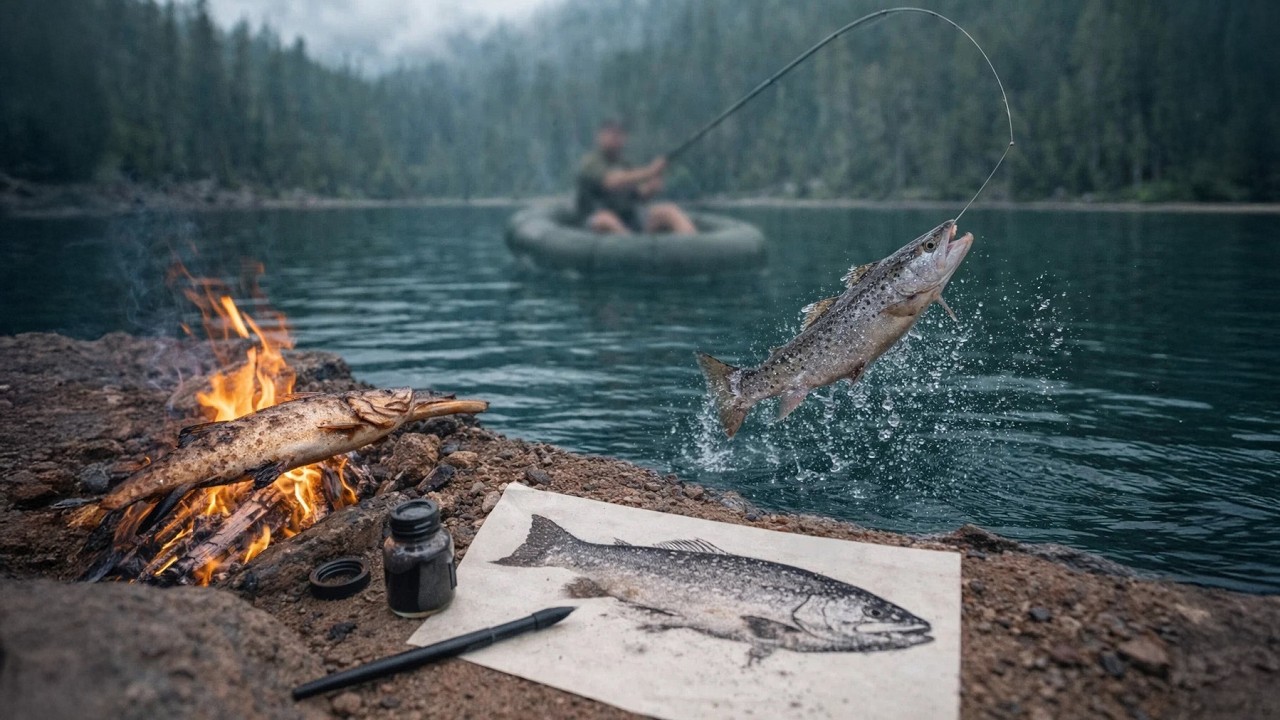 Hike-in Lake Catch & Cook with a Pack Raft