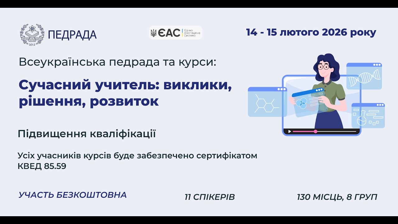 Тренінги: Підвищення кваліфікації вчителів та вихователів 15.02.2026
