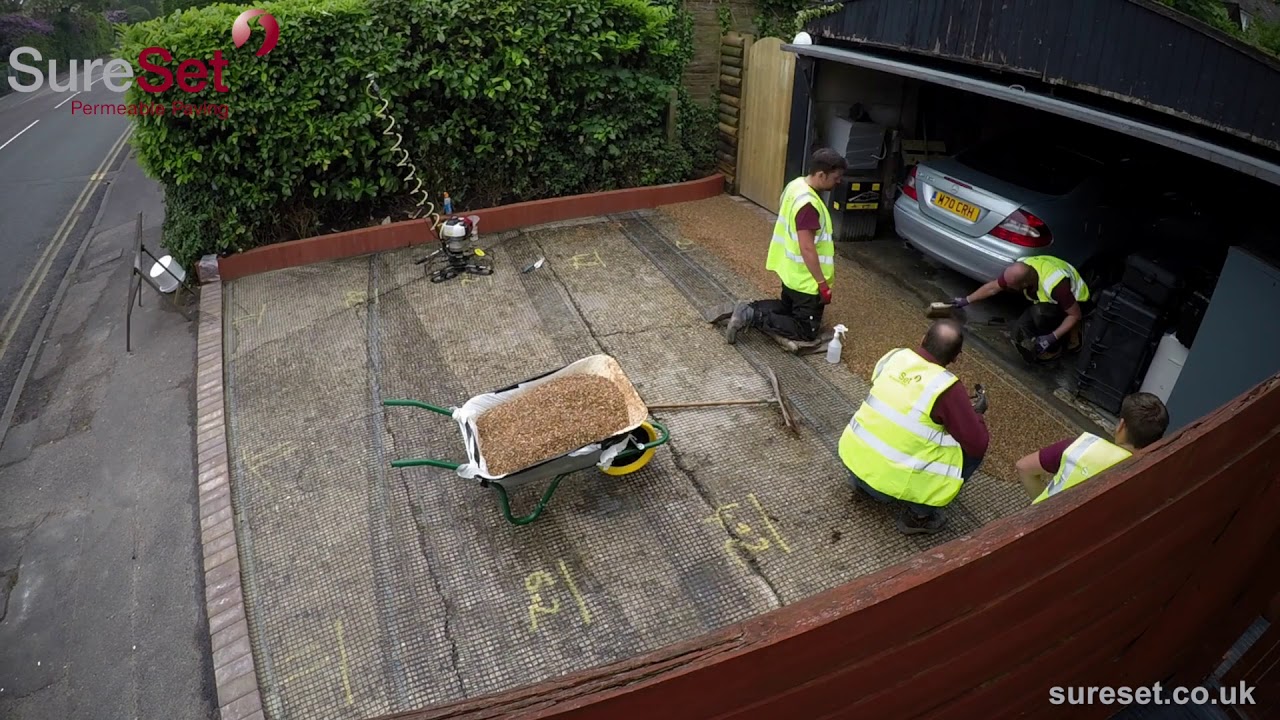 Timelapse of a resin bound driveway installation