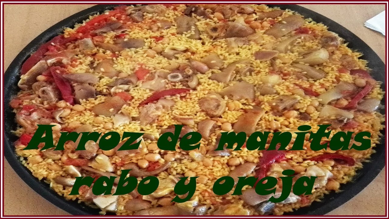 Arroz de manitas,rabo y oreja | Arroz sin grasas | Paella de pata | Receta muy Fácil y Rápida!