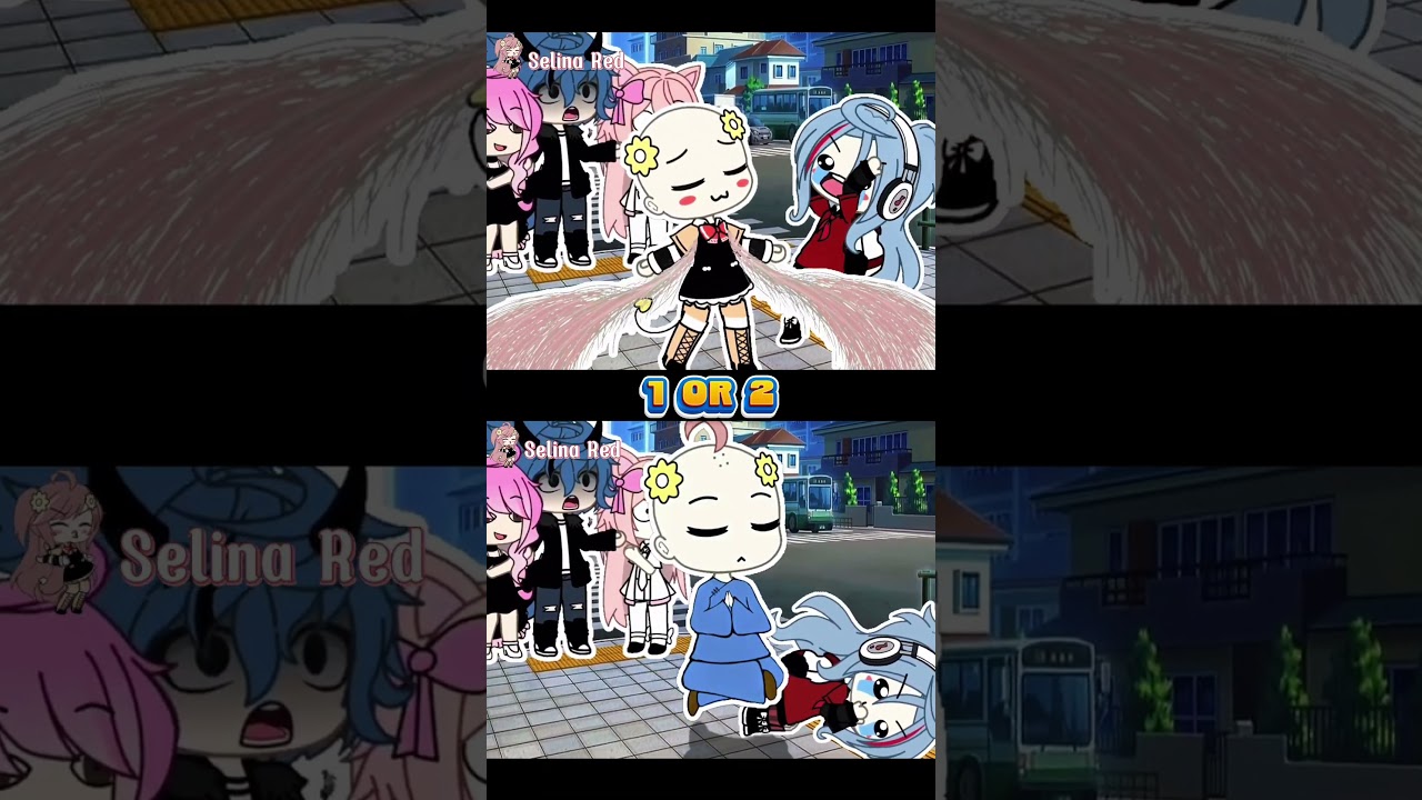 1 OR 2 - I like the pink-haired girl✨Gacha Life Tiktok trend compilation #selinared #funnygacha