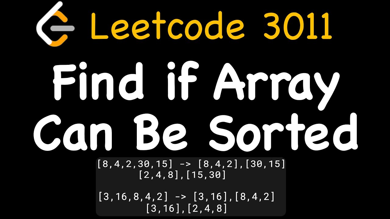 Leetcode 3011: Find if Array Can Be Sorted