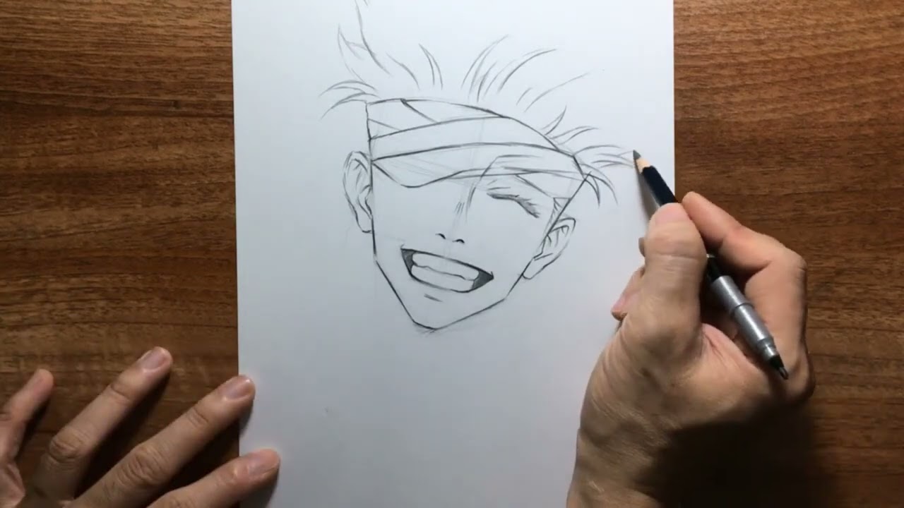 How To Draw GOJO SATORU  From Jujutsu Kaisen Step By Step  - Easy Drawing Anime