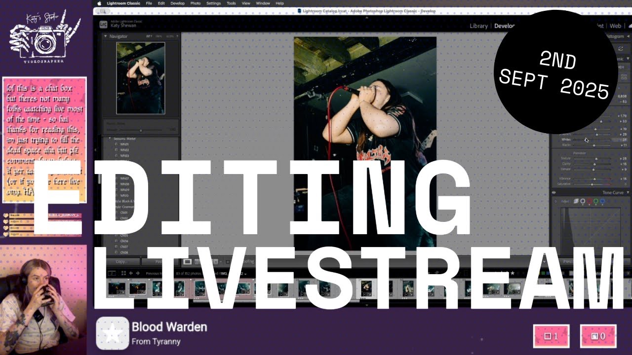 📹 MY FIRST LIVESTREAM - Live Editing Gig Photos + Videos // chat while I edit | TWITCH LIVESTREAM