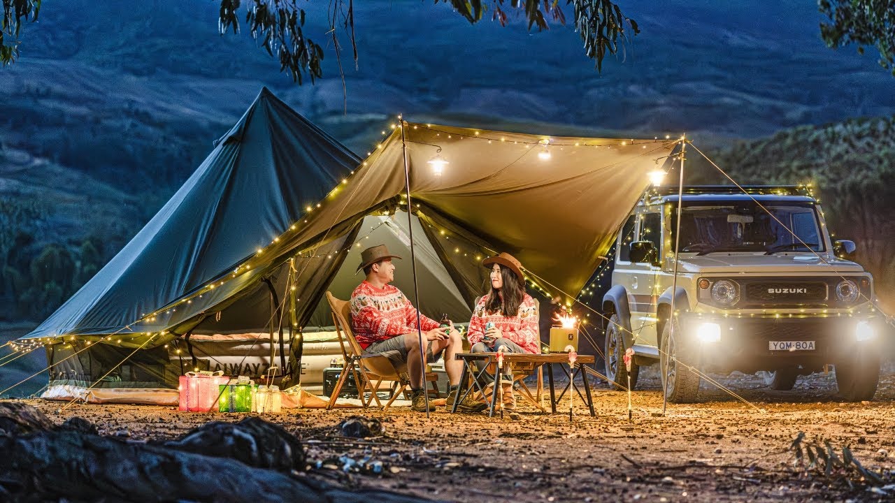 Рождественский кемпинг у озера в Австралии | Расслабляющий ASMR, BLUETTI, Suzuki Jimny