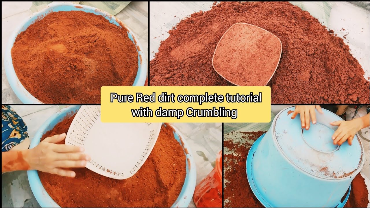 Vlog:Pure Red dirt damp Crumbling&shapes making tutorial
