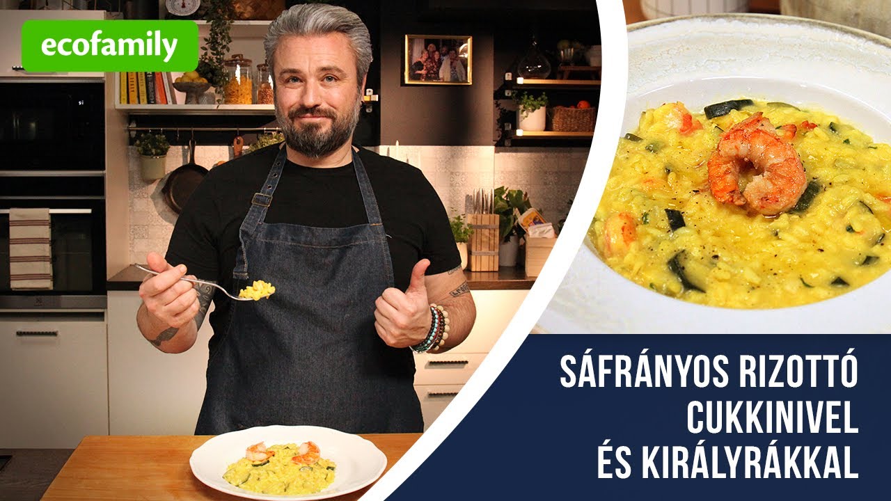 Sáfrányos rizottó cukkinivel és királyrákkal