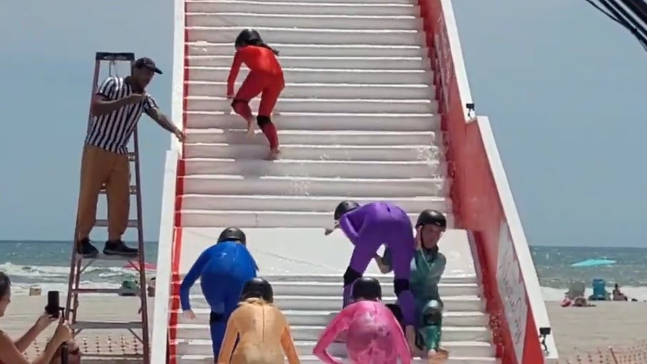 Slippery Stairs competition | Soar & Shore Festival Atlantic City &lrm;@TheSlipperyStairs