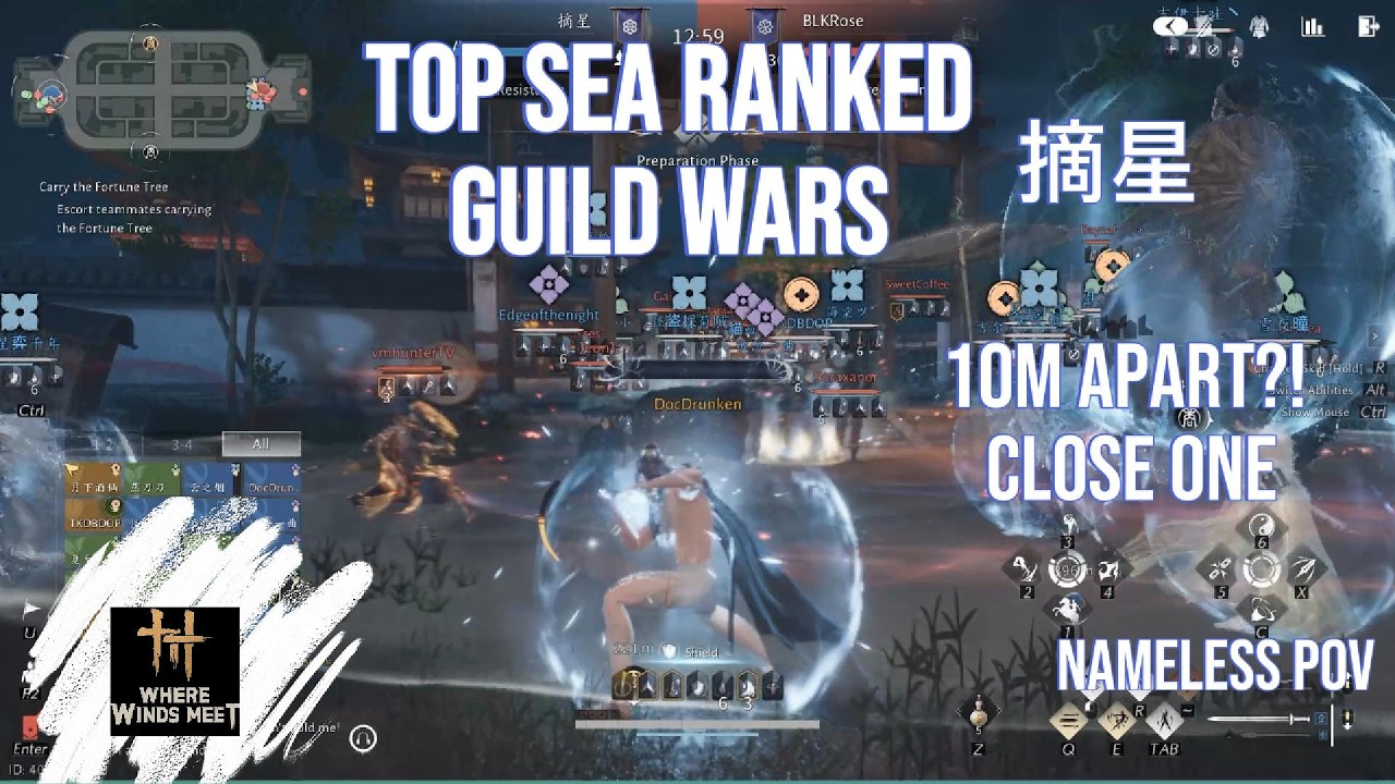 摘星 vs BLKRose 10m Apart?! Close Game | T6 Nameless POV | Where Winds Meet - Guild Wars