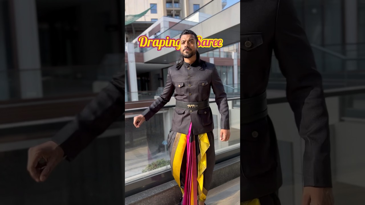 #Draping a #dhoti with a #Saree ✨ #tutorial #shorts