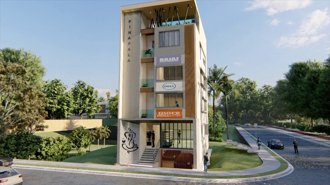 COMMERCIAL BUILDING ELEVATION WALKTHROUGH #MACHILIPATNAM #DESIGN EYE ARCHITECTS