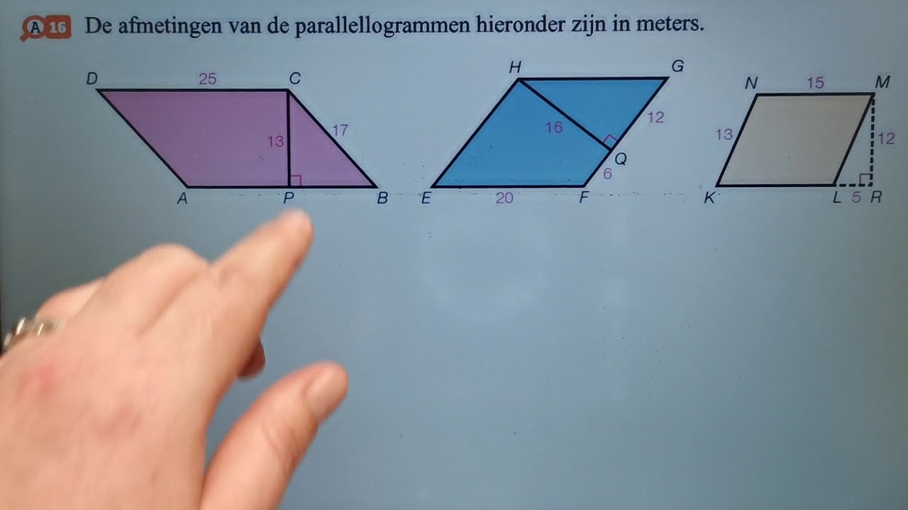 H3 Oppervlakte en omtrek Parallellogram