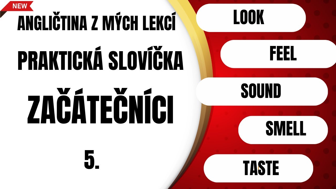 Angličtina z mých lekcí #5 – praktická slovíčka  | look, feel, sound, smell, taste
