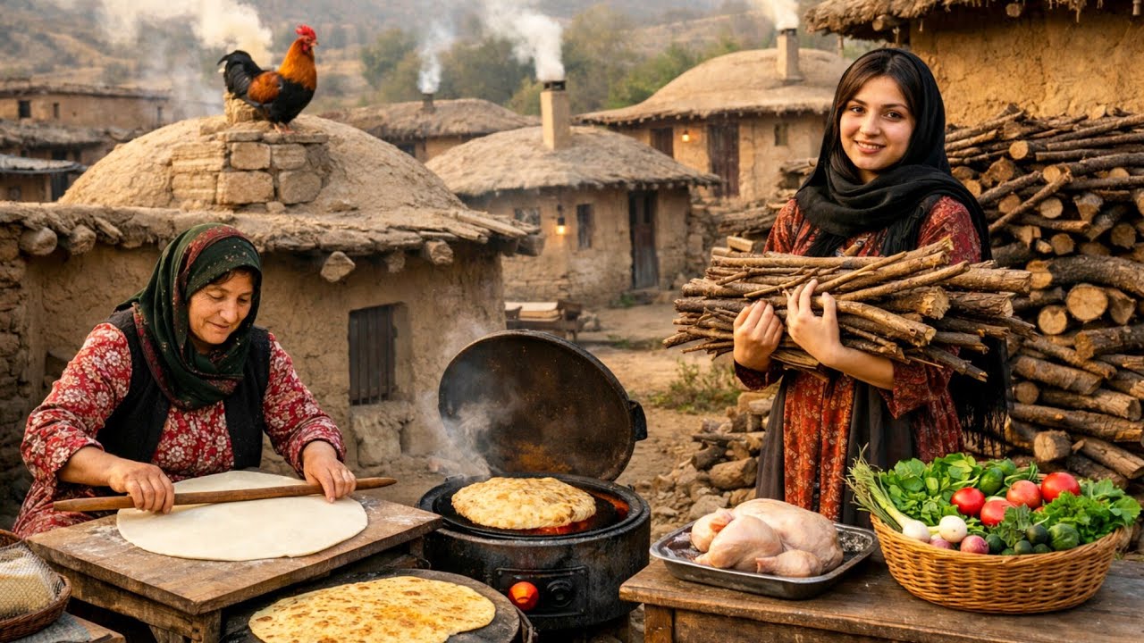 Iranian Rural Life | Baking Traditional Lavash Bread and an Amazing Tandoori Chicken