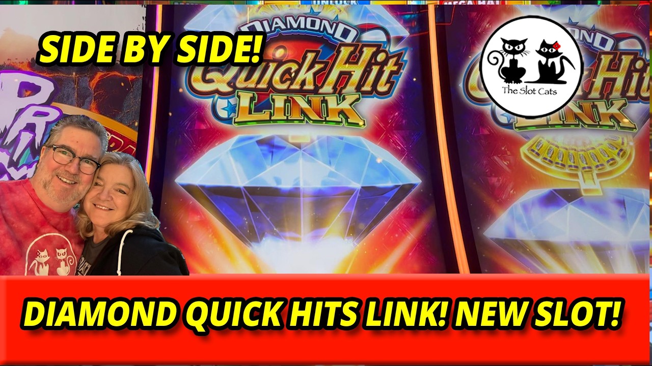 Играем в Diamond Quick Hit Link бок о бок. Там есть колесо! #theslotcats #slots #bonus #winning