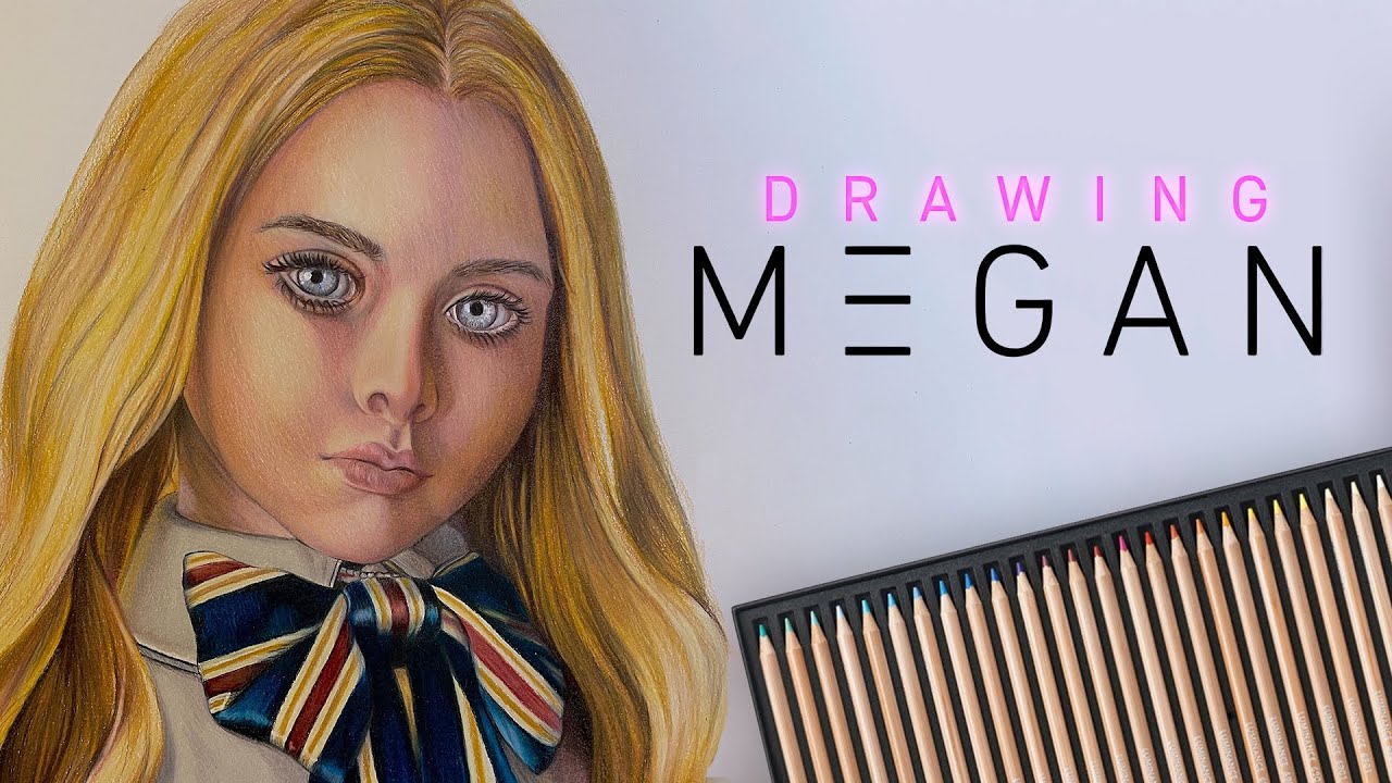 Drawing M3GAN ✏️ in Colored Pencil - (Blumhouse / Universal Pictures)