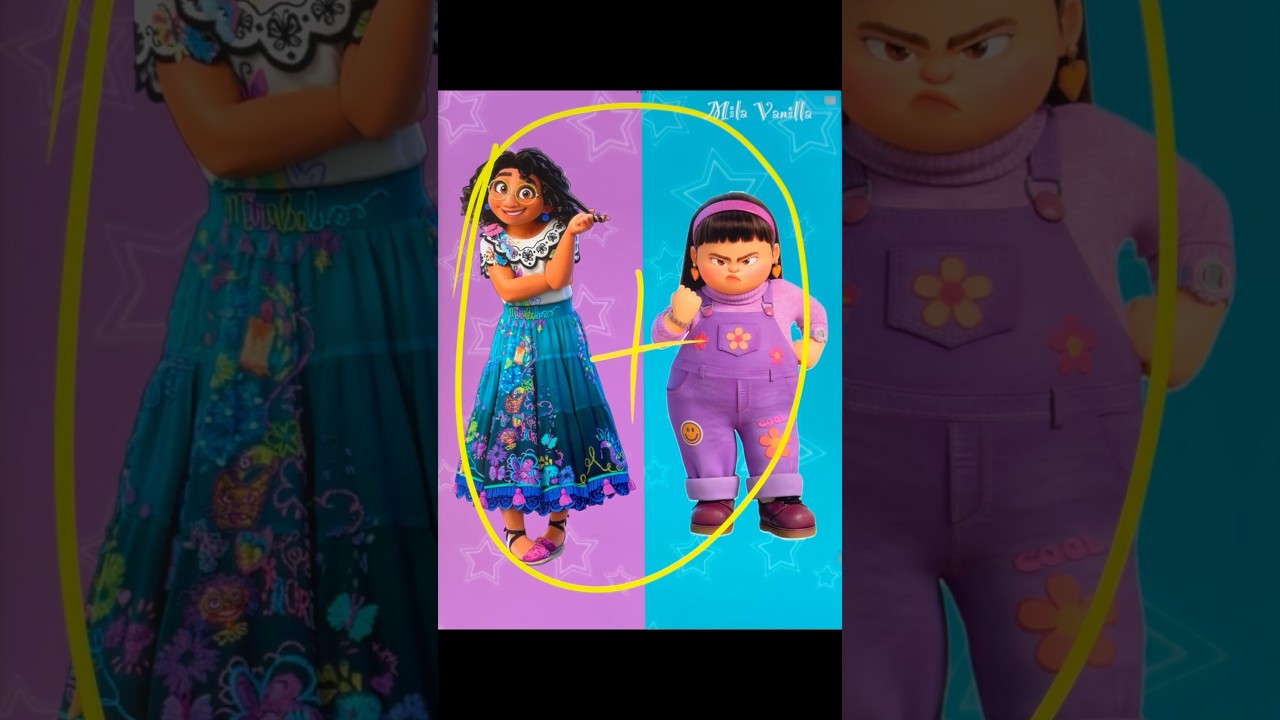 Mirabel Encanto mixing with Abby Park Turning Red #mixingcharacters #aiart #mixing #shorts