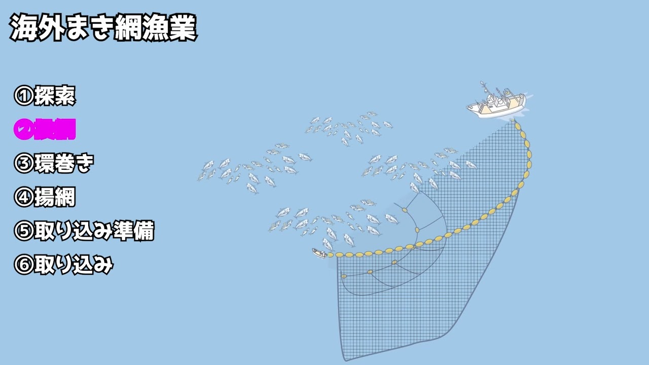 【図解】海外まき網漁業　宇宙一わかりやすい、アニメーション＆実写映像解説