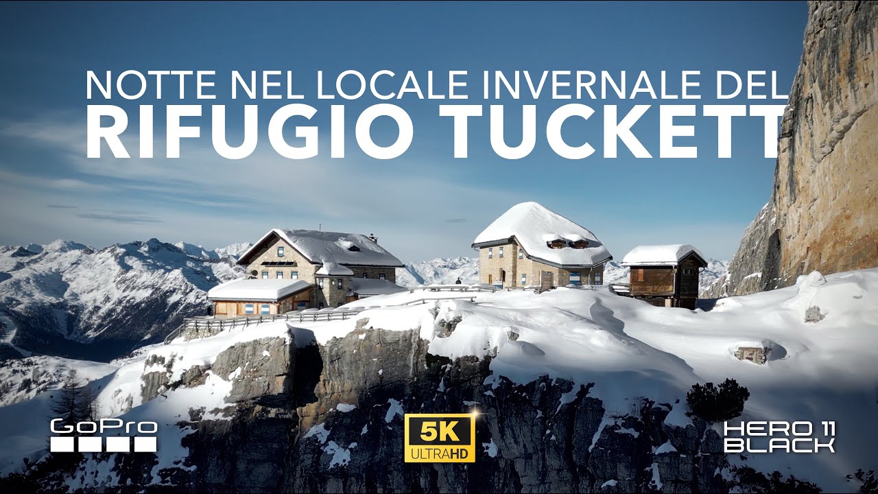 Notte nel locale invernale del RIFUGIO TUCKETT da Madonna di Campiglio | Dolomiti di Brenta [5K]