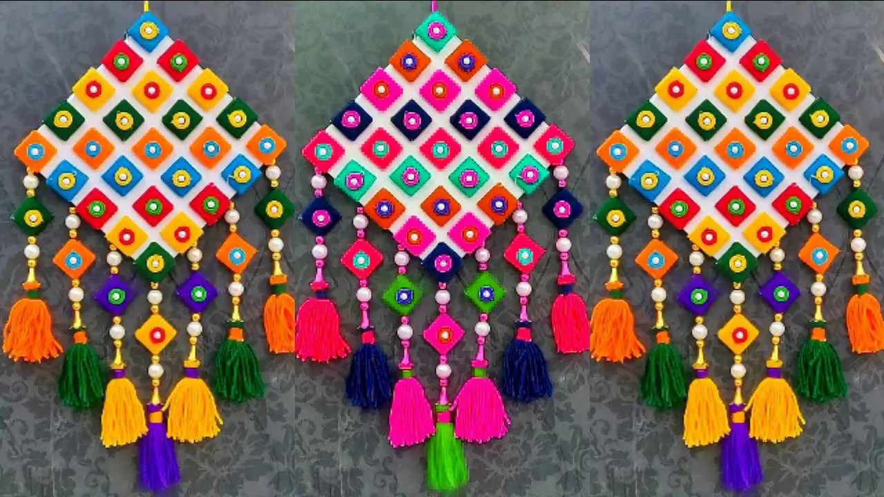 Beautiful Cardboard Craft \\Wall Hanging TORAN Craft With Woolen \\How To Make Wall Hanging Craft ||
