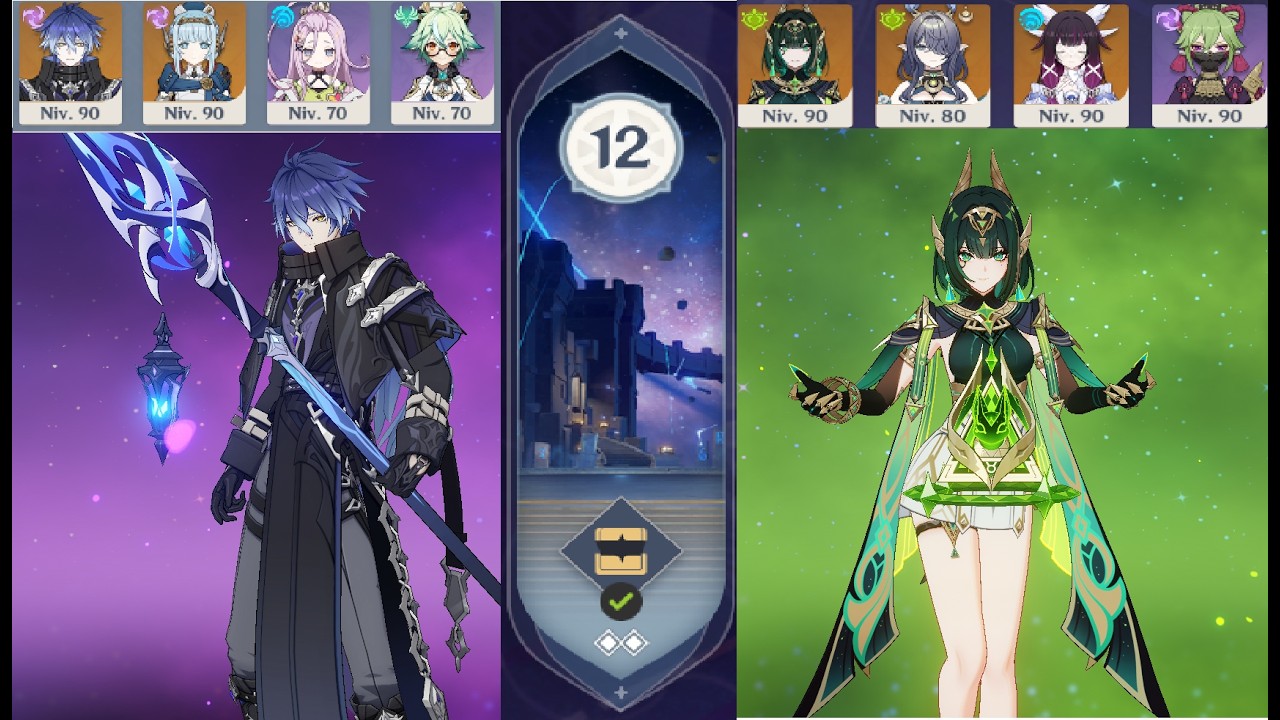 [FEB] Espiral del abismo Sala 12 Flins C0R1/Nefer C0R1 [6.4] Genshin Impact