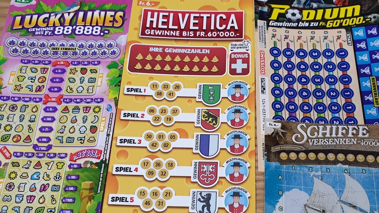 Schweizer Glück Nr. 7 - HELVETICA, Podium, Schiffe versenken, Lucky Lines