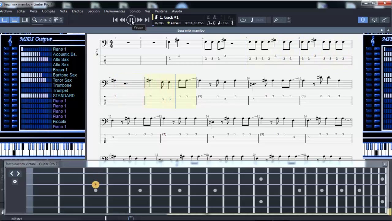 Bass mix mambo 5 mambo 8 rico mambo partitura y tablatura