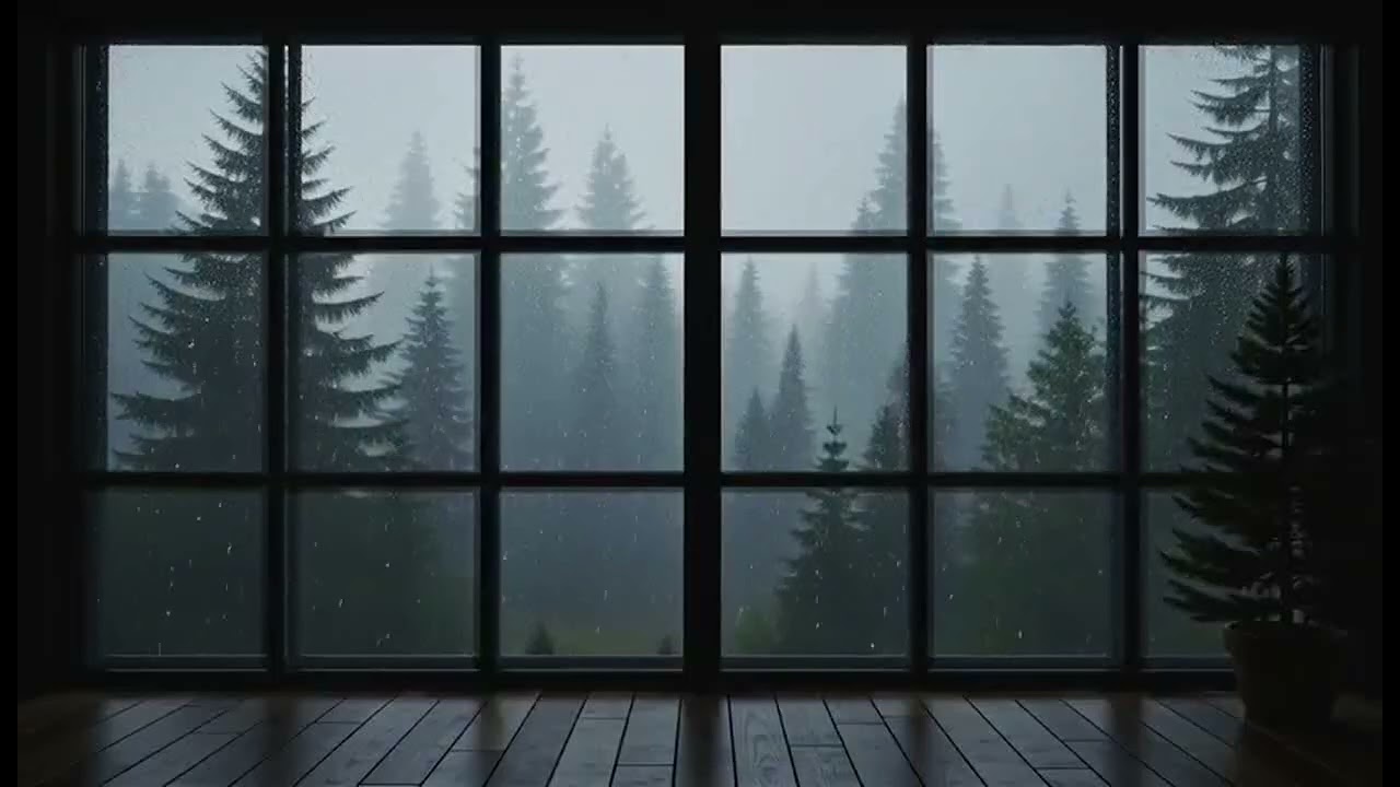 Rain Sounds for Sleeping 🌧️ 1 Hour of Heavy Rain on Glass