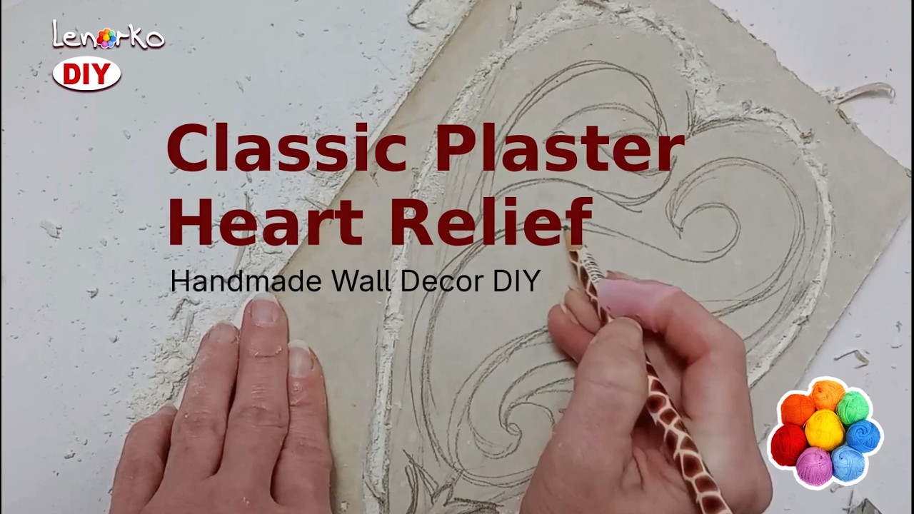 🤍 Classic Plaster Heart Relief | Handmade Wall Decor DIY