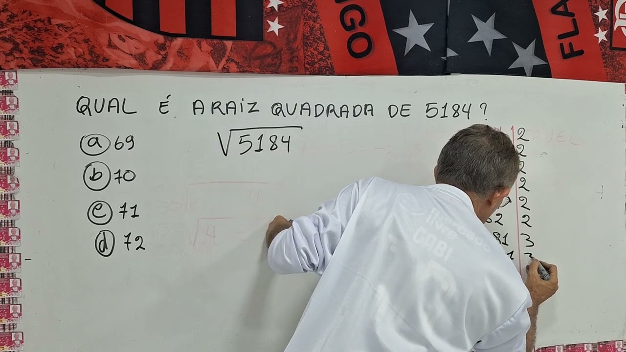 CALCULANDO A RAIZ QUADRADA DE 5184?