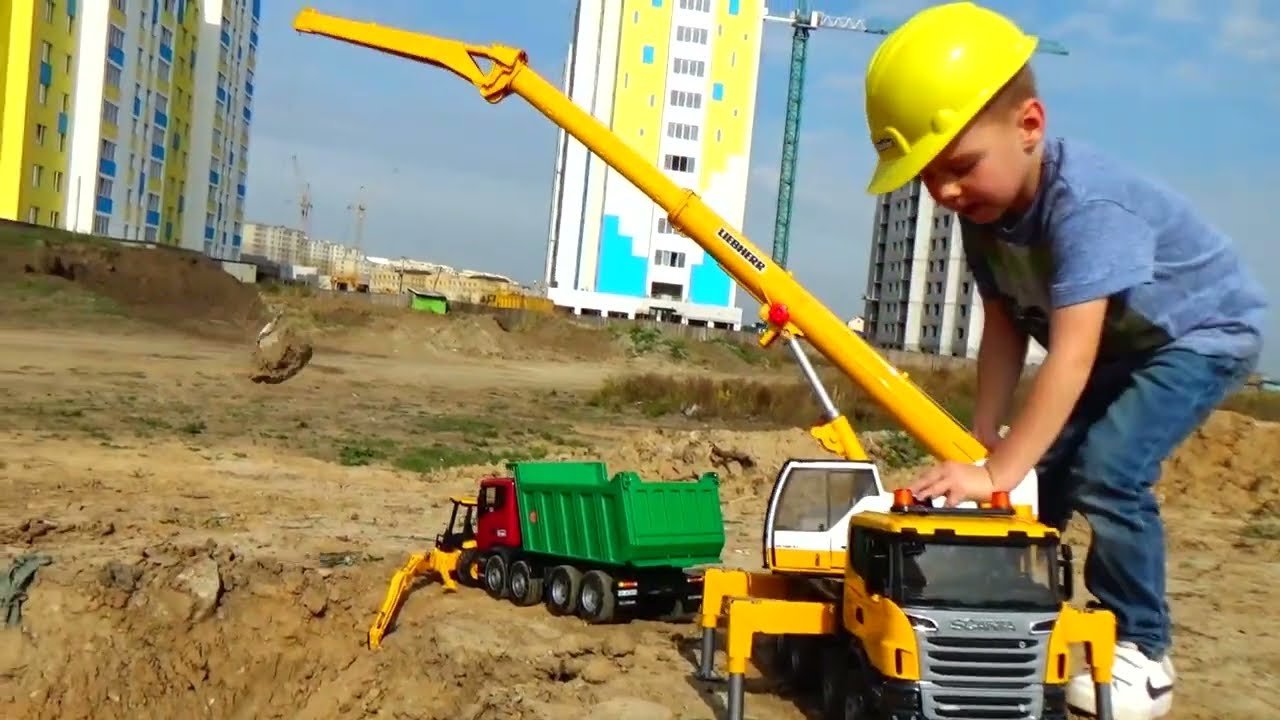 Машинки для детей Автокран и Грузовик Trucks Scania