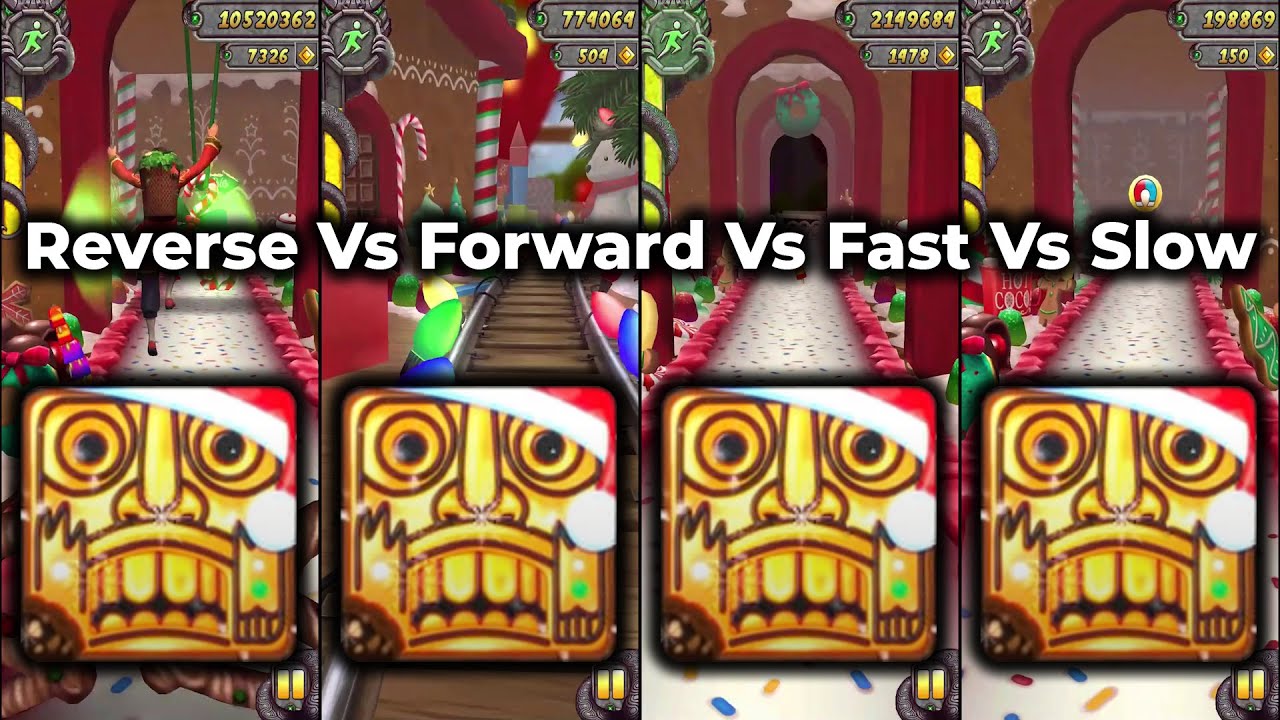 Temple Run 2 Winter Toyland Sara Banyan - Reverse Vs Forward Vs Fast Vs Slow Motion - Endless Run