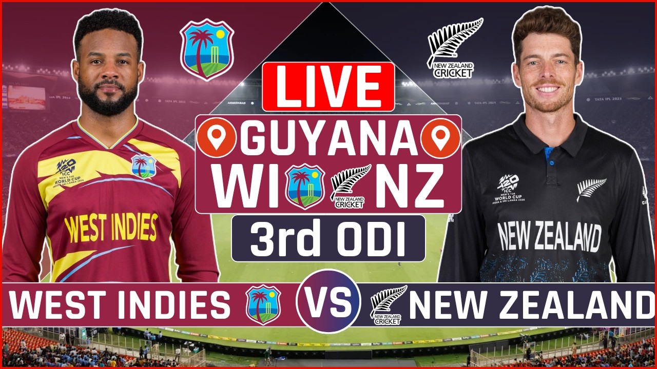 West Indies vs New Zealand 3rd ODI Live Score | WI vs NZ 3rd ODI Live Audio Commentary