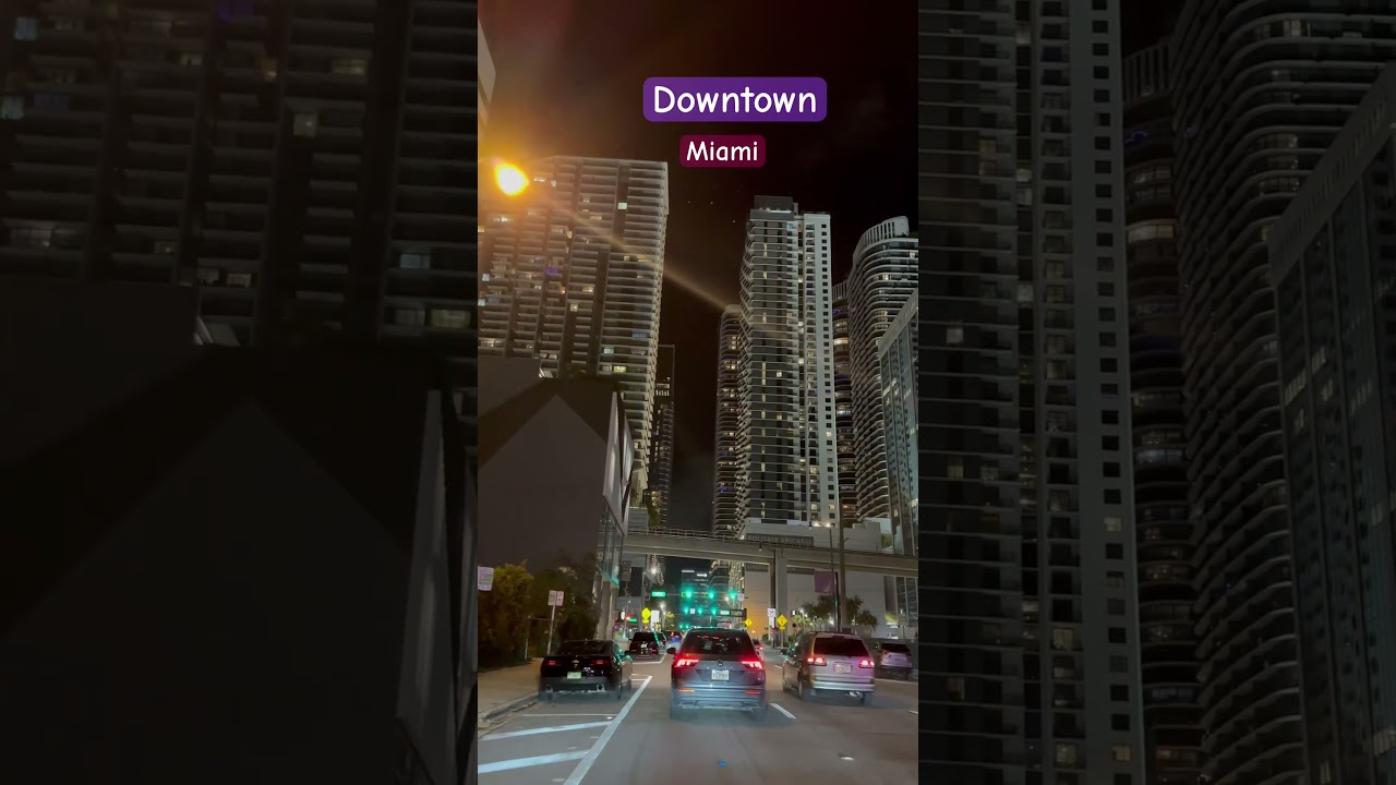 Downtown Miami on Game Day go Heat! #miamiheat #shorts  #earthwindandfire #drive