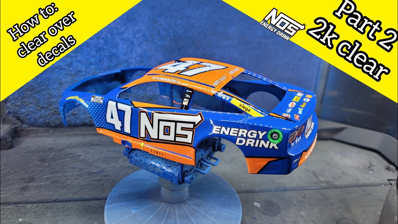 How To: Clear coat over decals, nos Energy drink NASCAR 2K clear (part 2)