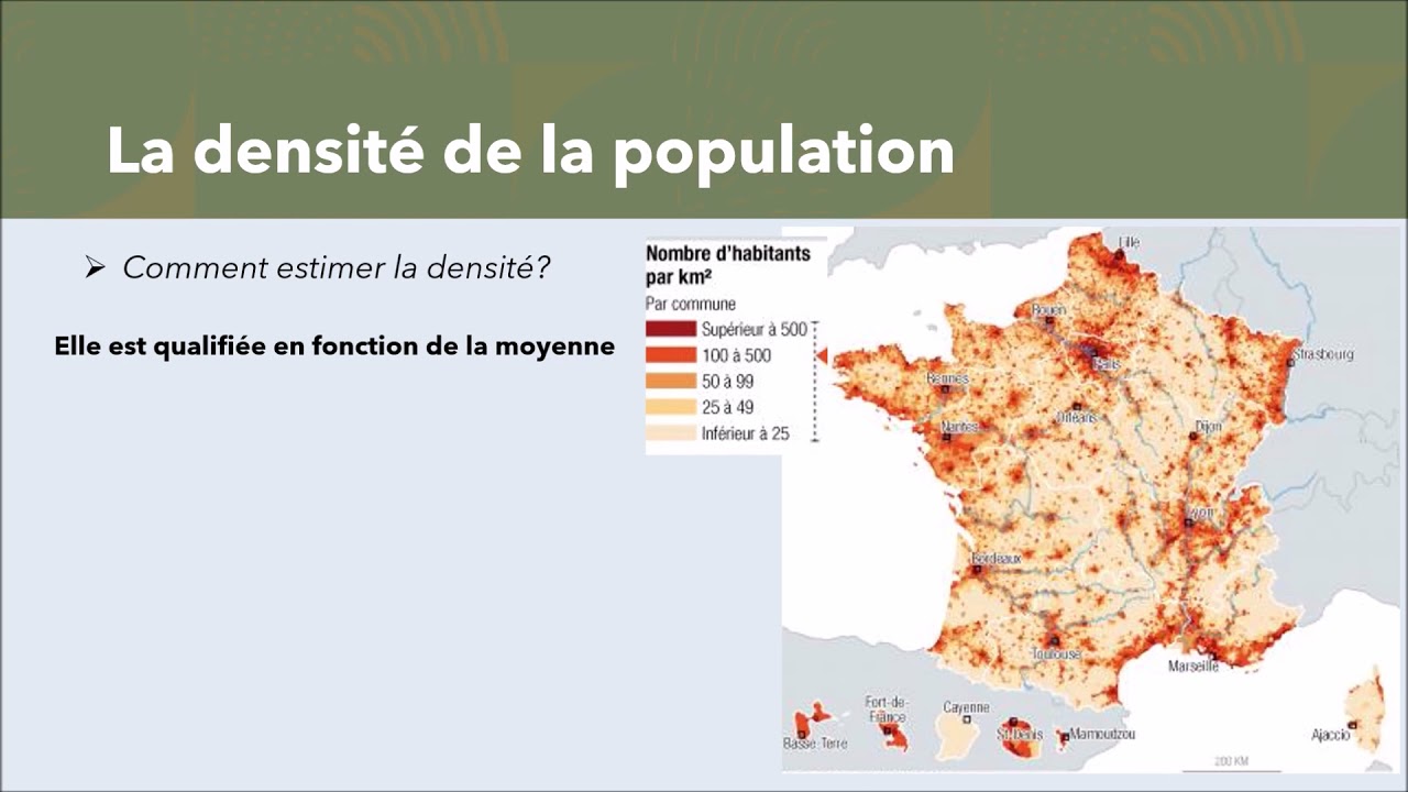 Notions de superficie, densité, répartition de population en géographie