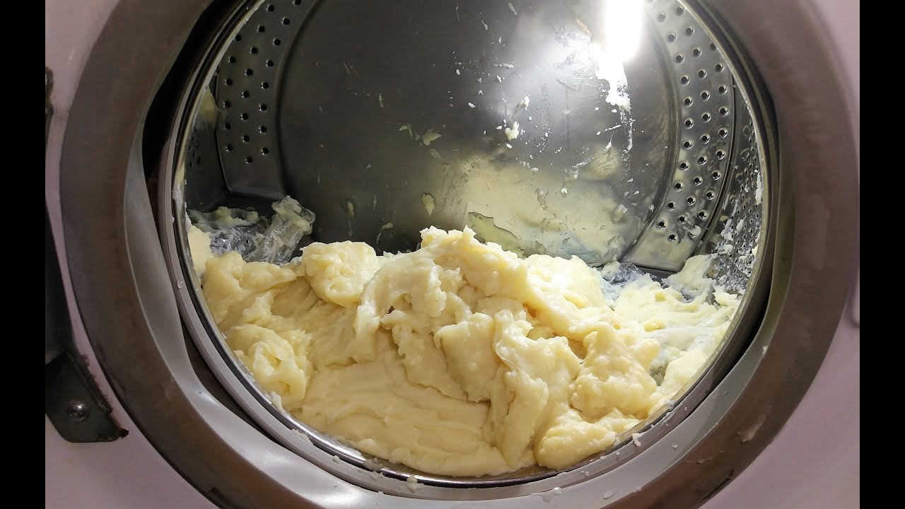 Experiment - Mashed Potatoes - in a Washing Machine - Centrifuge