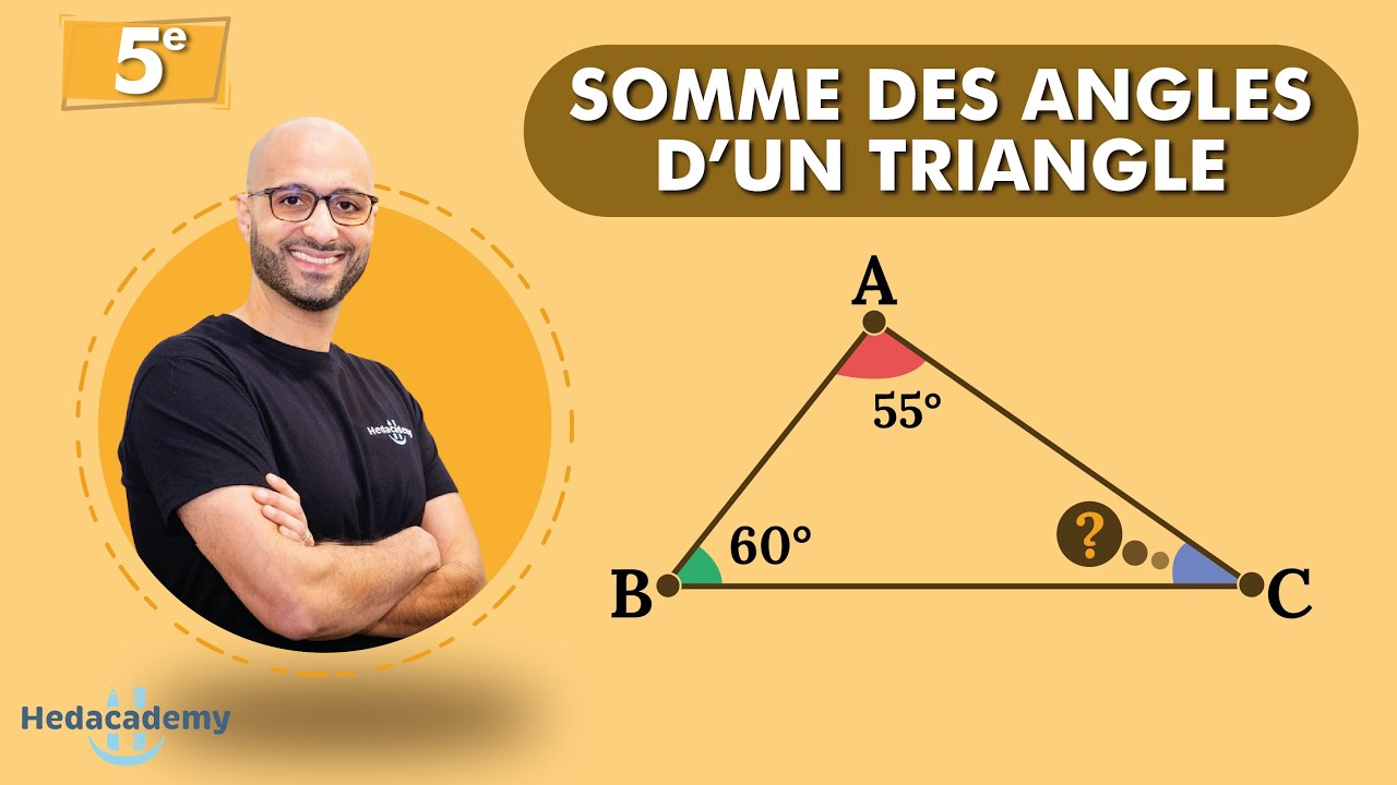 SOMME DES ANGLES D'UN TRIANGLE - 5ᵉ
