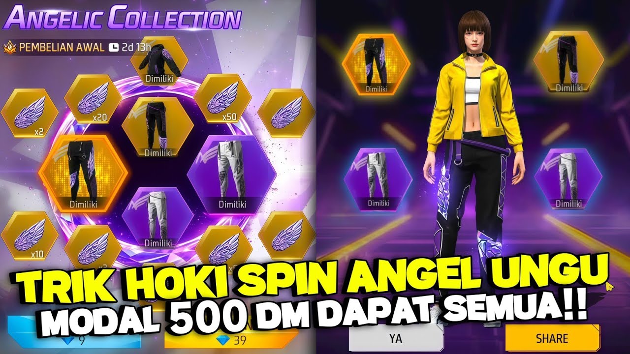 SPIN CELANA ANGEL UNGU!! HABIS BERAPA DIAMOND BUAT DAPETIN + TRIK HOKI SPIN CELANA ANGEL 