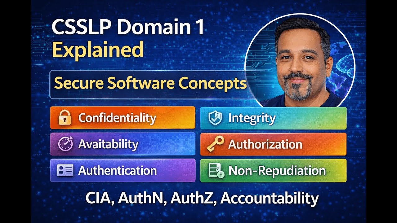 CSSLP Domain 1 Explained | Secure Software Concepts (CIA, AuthN, AuthZ, Accountability)