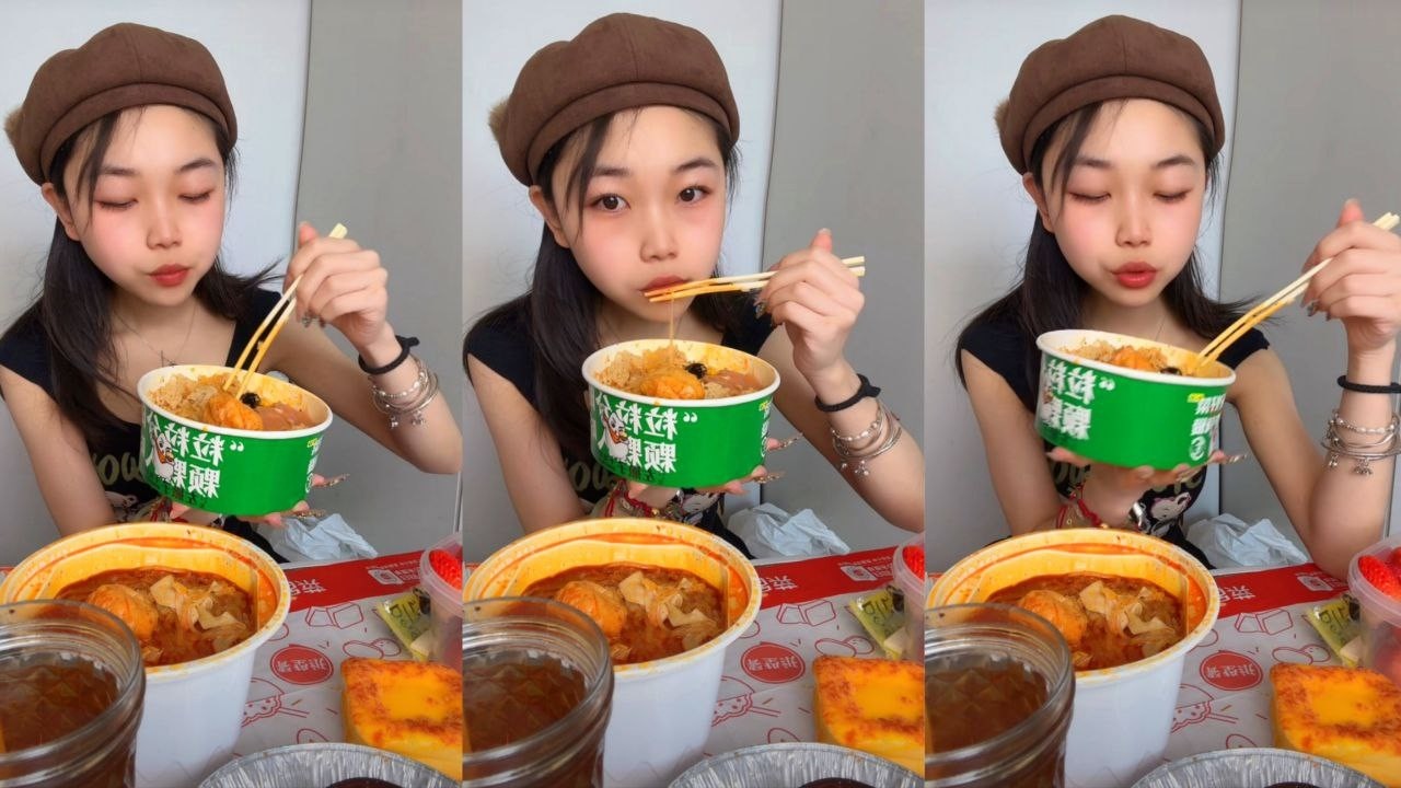 ASMR MUKBANG Spicy Rice Noodles & Desserts Eating Show 🌶️🍜✨