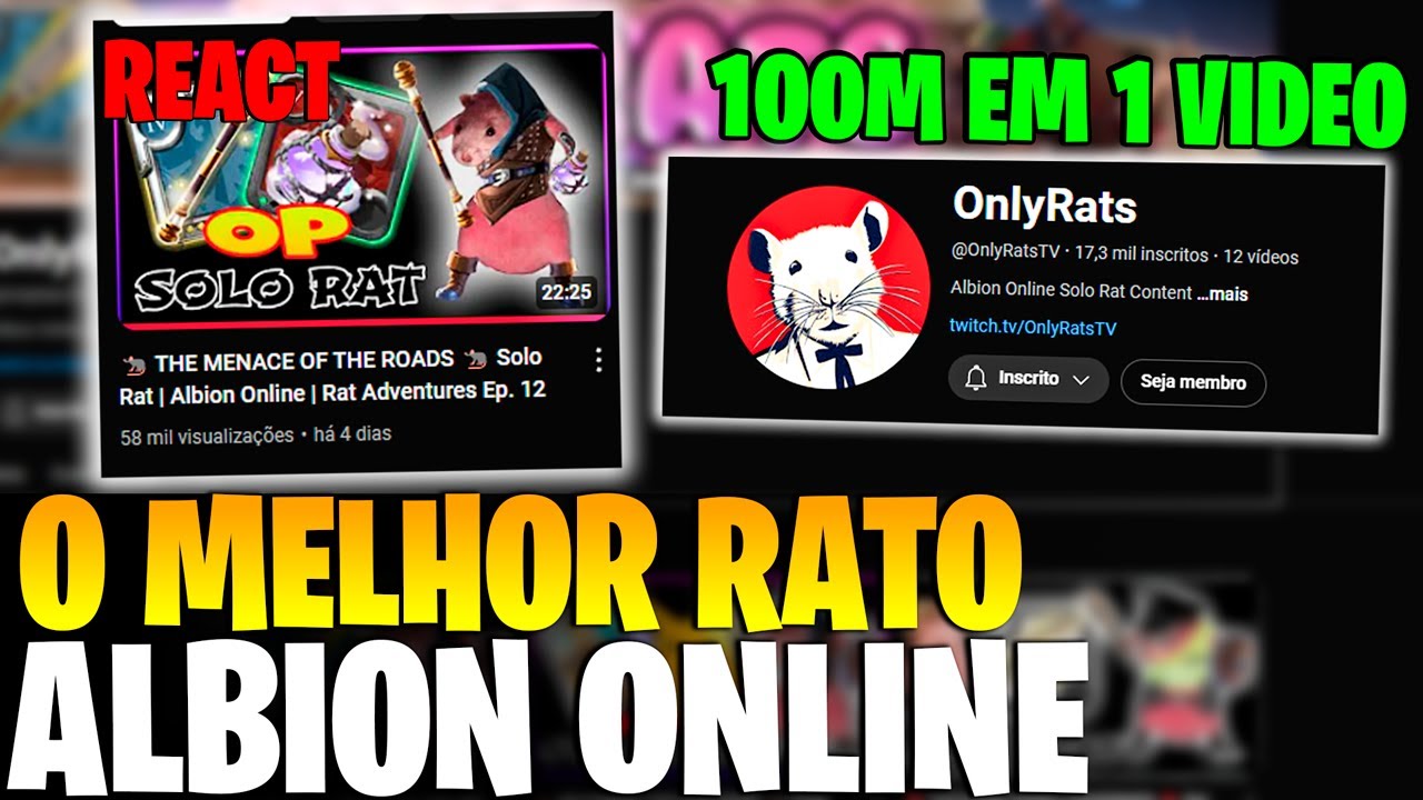OQUE ESSE CARA FAZ DE RATO É INACREDITÁVEL!! REACT OnlyRats | ALBION ONLINE