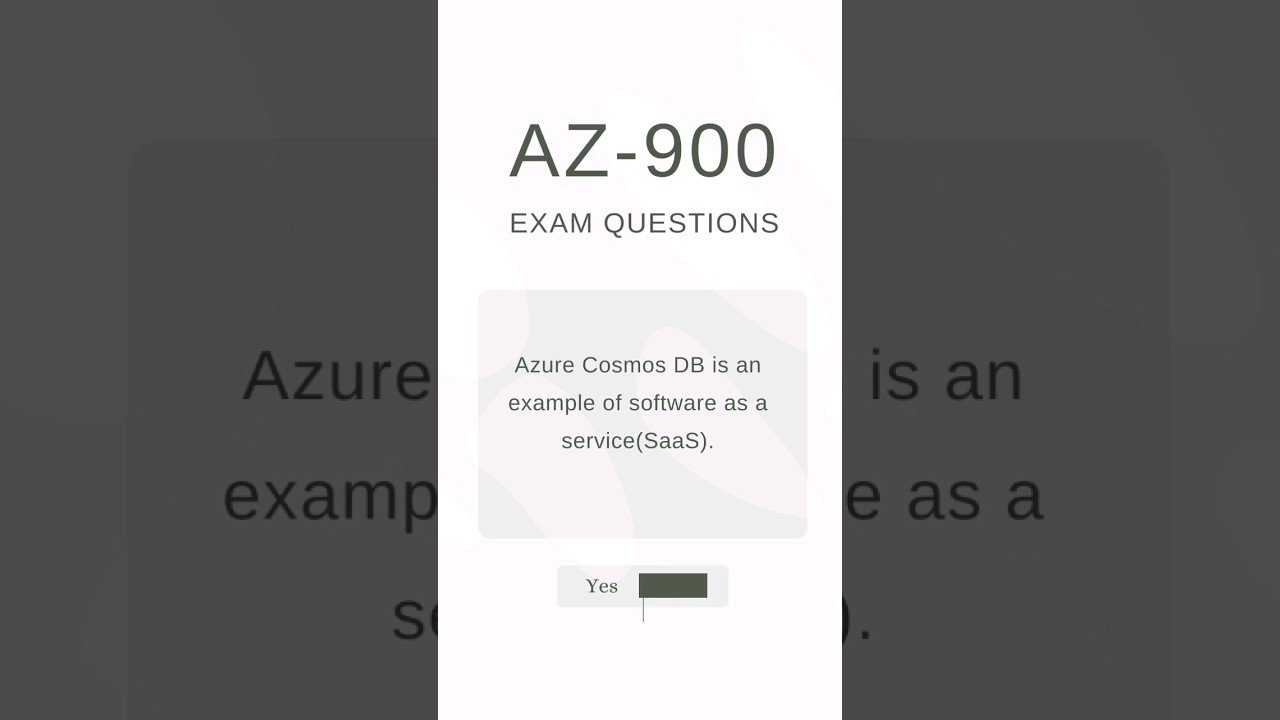 AZ- 900 REAL EXAM QUESTIONS Part- 8 #azure #microsoft #examquestion #shorts #viral #trending #exam