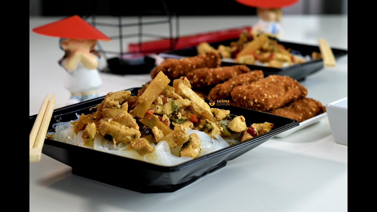 Proljetne rolice piletina na kineski stakleni rezanci - Spring Rolls Chicken Chinese Glass Noodles